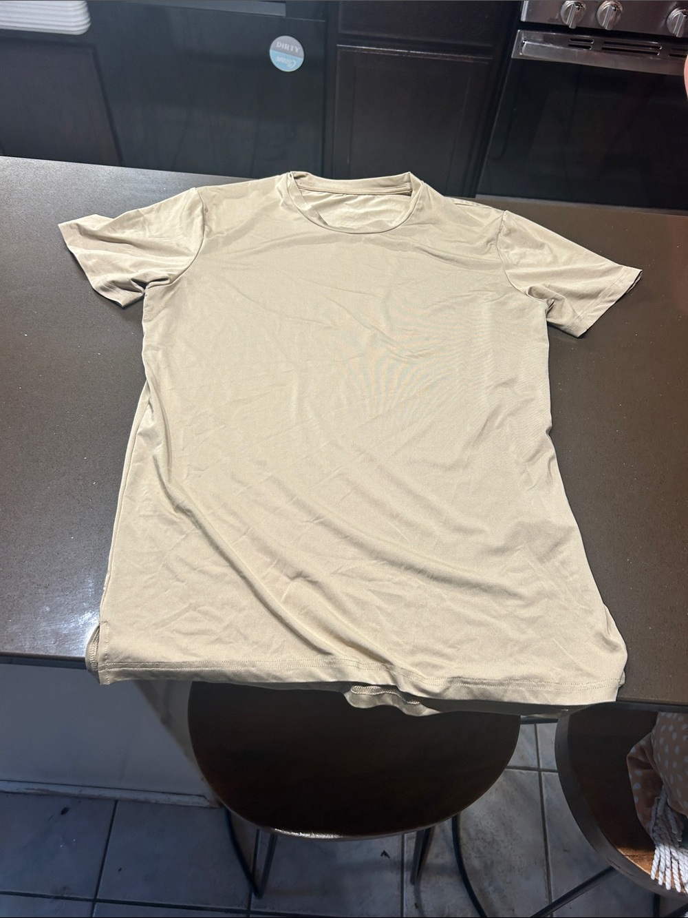 Men's Crew Neck Short Sleeve Tee in Light Beige